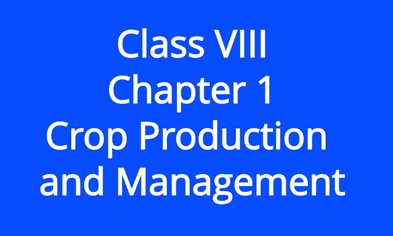 Crop Production and Management – Class VIII Answers